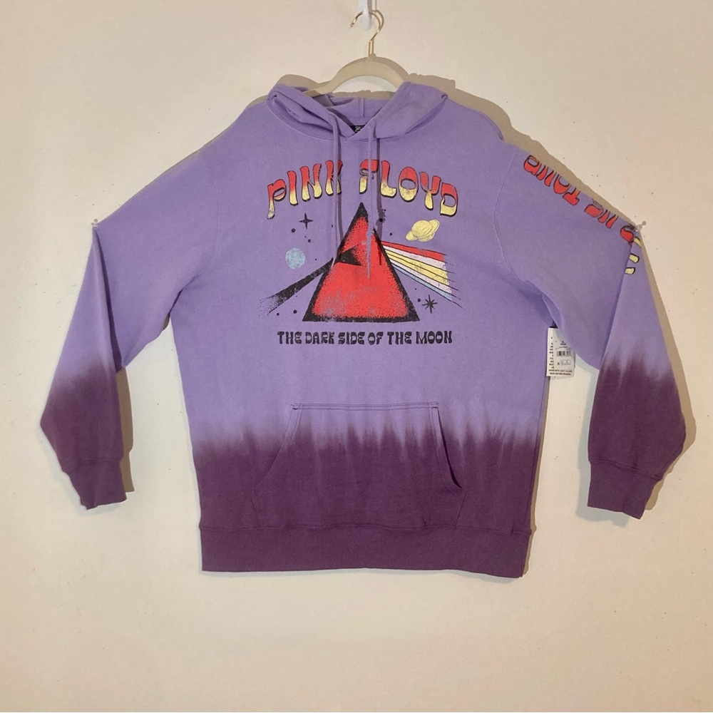*NEW* Purple Tie-Dye Pink Floyd Dark Side/Moon 50th Anniv Hoodie, Sz XL 48-50”